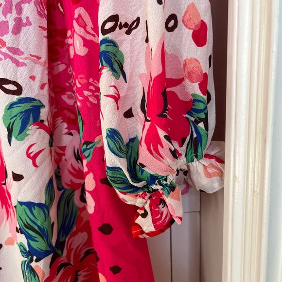 Umgee dress long sleeve bright flowy size Medium NWT - Picture 4 of 8